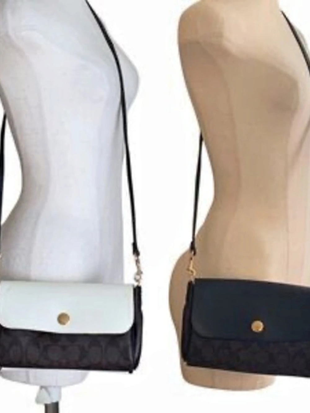 Coach Turnlock Reversible Crossbody Bag In Signature Canvas Brown & White